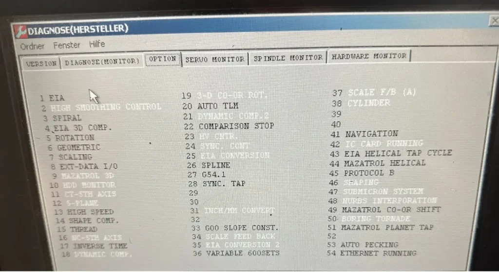 vertikal-BAZ-Mazak-VCN-gebraucht-softwareoptionen