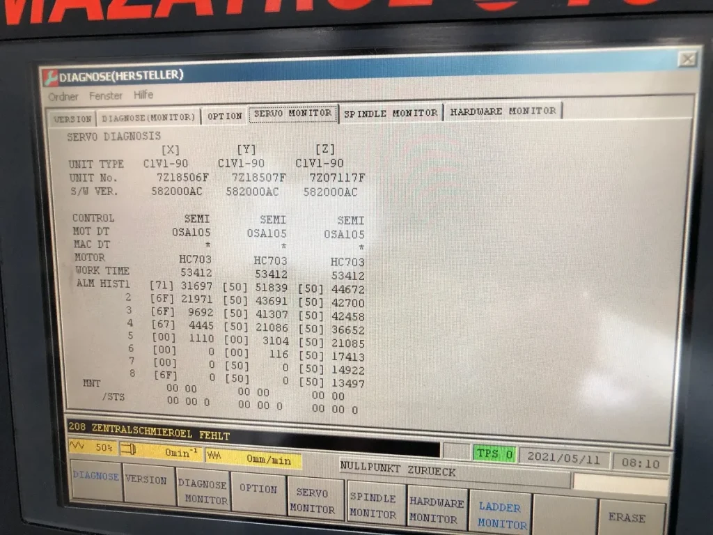 Mazak-FH-8800-hours